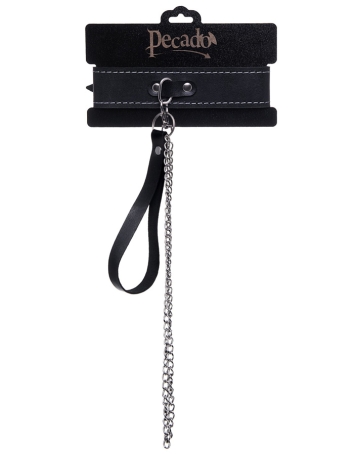 Ошейник из кожи с поводком Pecado