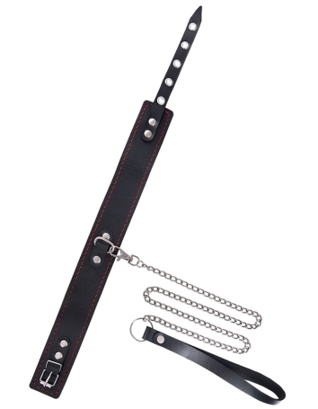 Ошейник из кожи с поводком Pecado