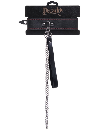 Ошейник из кожи с поводком Pecado